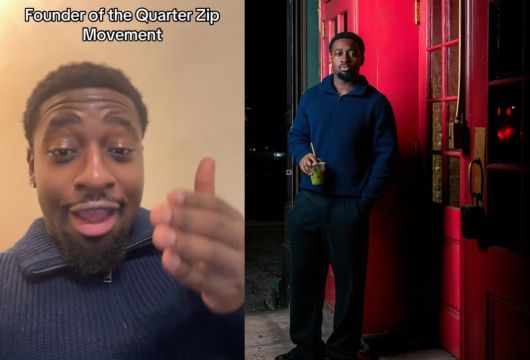 쿼터집 스웨터를 입고 있는 제이슨 기암피의 모습. 인스타그램 갈무리