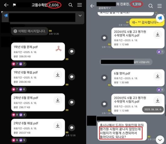 수능 모의고사 문제지 및 해설지가 SNS를 통해 유출됐다고 경찰이 22일 밝혔다. 서울경찰청 광역수사단 반부패수사대 제공