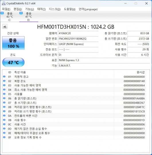 다양한 벤치마크 테스트를 진행한 후 Tube T31의 온도를 체크했다. 47℃로 준수한 온도를 유지했으며, 살짝 따뜻한 수준이기 때문에 Tube T31을 바로 손에 쥐어도 문제없는 정도다.