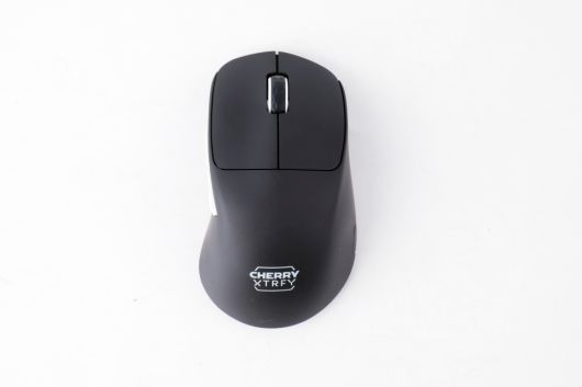 체리 M64 프로는 오른손잡이용 비대칭형 쉘을 품었다.