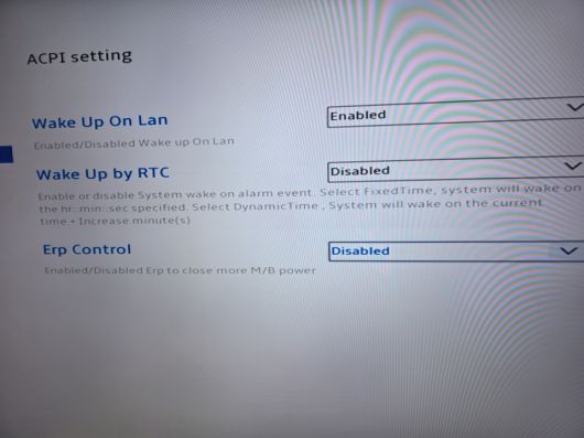 메인보드 바이오스 옵션에서 WoL을 활성화해야 했다.