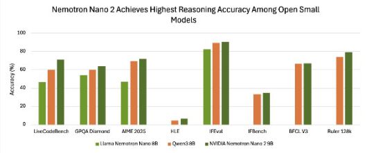 네모트론 나노 V2는 동급 최고 수준의 추론 정확도를 제공한다. (이미지 출처 : 엔비디아 제공)