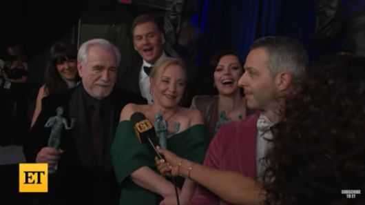 SAG 앙상블상 수상한 '석세션' 배우들 (사진=유튜브 'Entertainment Tonight 캡처)