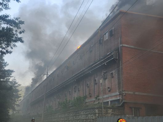 19일 화재가 발생한 경남 합천군 한 돈사 현장 〈사진=경남소방본부〉