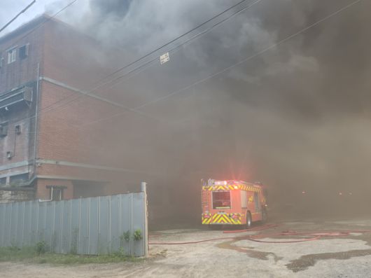 19일 화재가 발생한 경남 합천군 한 돈사 현장 〈사진=경남소방본부〉