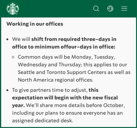 스타벅스 공지문. 〈사진=스타벅스 홈페이지 캡처〉