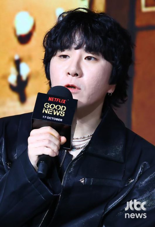 14일 오전 서울 JW매리어트 동대문 스퀘어에서 넷플릭스 오리지널 영화 '굿뉴스' 제작보고회가 열렸다. 변성현 감독, 배우 설경구, 홍경, 류승범이 참석했다. 박세완 엔터뉴스팀 기자 park.sewan@jtbc.co.kr