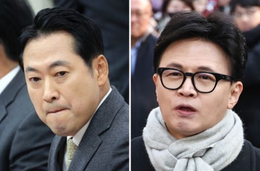장동혁 국민의힘 대표(왼쪽)와 한동훈 국민의힘 전 대표(오른쪽). 〈서진=연합뉴스〉