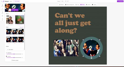왼쪽 이미지를 오른쪽에서처럼 다양한 선택지를 가지고 편집할 수 있다. ⓒ Mark Hachman / IDG