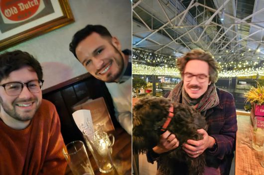 조명이 어두운 펍에서 전면 카메라로 촬영한 사진(왼쪽)과 움직이는 피사체를 촬영한 사진(오른쪽) ⓒ Foundry