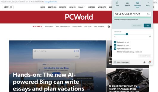 대시래인 암호생성기는 문자와 숫자, 기호를 포함해 최대 40글자까지 지원한다. ⓒ Michael Ansaldo/IDG