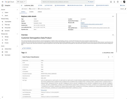 고객 인구 통계 데이터 제품. 이 수준에서 PII(개인 식별 정보)에 해당하는 정보 또는 기타 민감한 정보에 플래그를 지정하고, 권한이 없는 사람이 볼 수 없도록 민감한 열을 가리는 등 위험을 낮추기 위한 조치를 취할 수 있다. ⓒ IDG