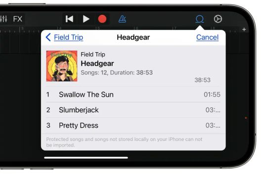 노래를 개라지밴드로 불러올 수 있다. ⓒ IDG