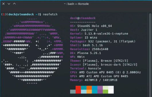 네오페치(Neofetch) 도구가 현재 사용 중인 소프트웨어 기반이 최신 버전이 아니라는 점을 보여준다. ⓒIDG