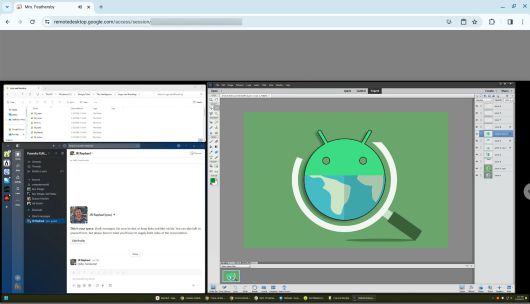 호스트 PC의 데스크톱은 고급 명령이 들어 있는 접을 수 있는 패널과 브라우저 탭으로 완전히 접속 가능한 상태가 된다. (확대하려면 클릭)  ⓒ JR RAPHAEL / IDG