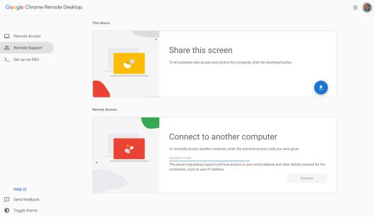 원격 지원 세션 설정은 조금 다르지만 결과는 똑같다. (확대하려면 클릭)  ⓒ JR RAPHAEL / IDG