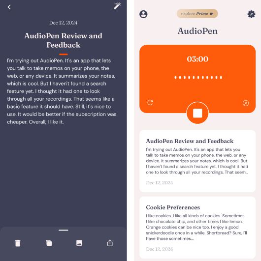 오디오펜은 AI를 활용해 말한 메모를 정리하고 조직화한다.JR Raphael / Foundry