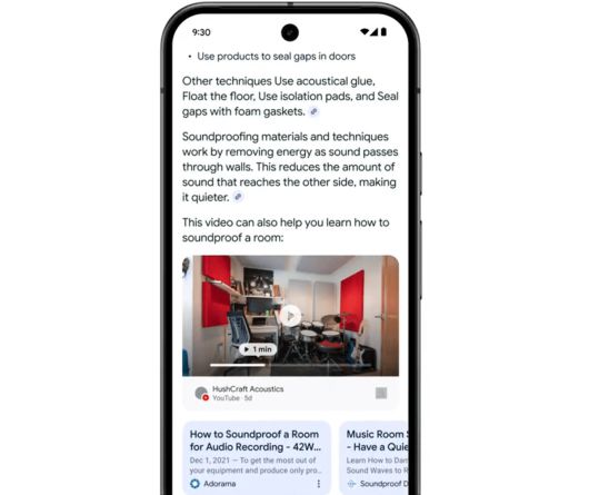 구글 AI 오버뷰가 실제로 작동하는 모습. 링크는 작은 아이콘으로 표시되거나 요약 화면 맨 아래에 묻혀 있다. Google