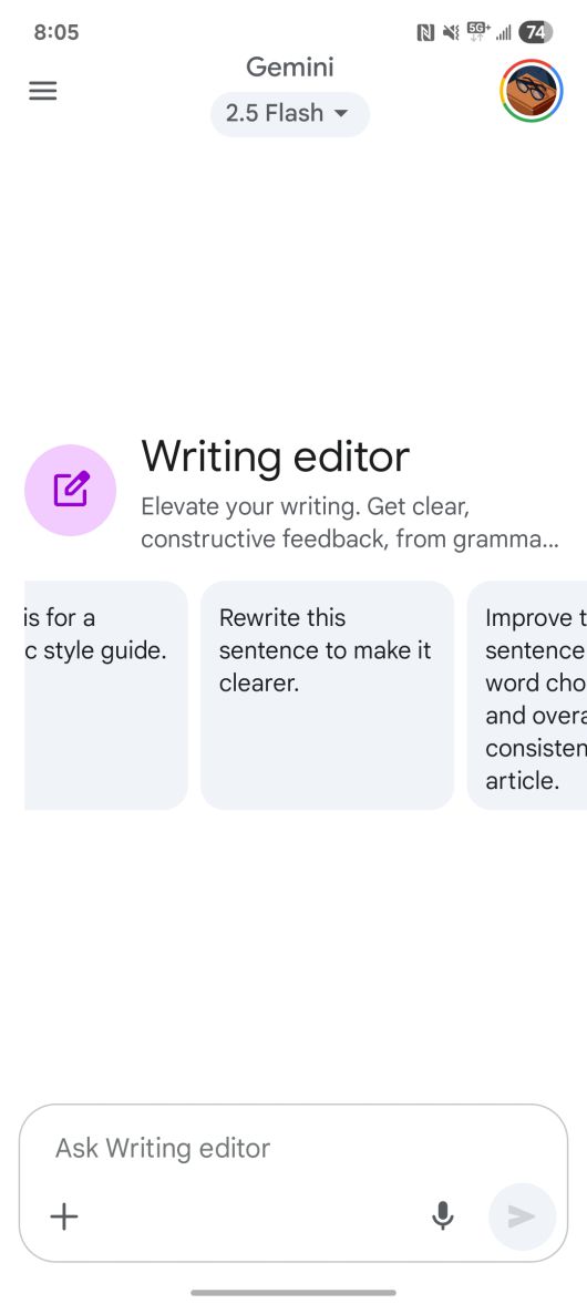 제미나이 안드로이드 앱의 사전 제작된 젬Howard Wen / Foundry