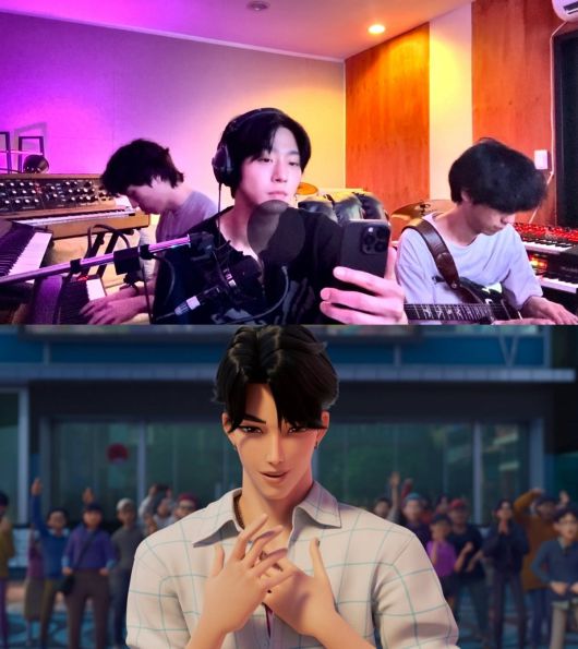 안효섭 커버 영상 캡처(위), '케이팝 데몬 헌터스' 스틸. / 사진제공=더프레젠트컴퍼니, 넷플릭스