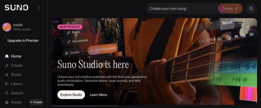 사진=음악 생성형 AI 'suno'