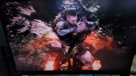 지스타에서 만난 '레전드 오브 이미르'는 높은 그래픽 퀄리티로 대전 액션 게임 같은 전투를 보여줬다.