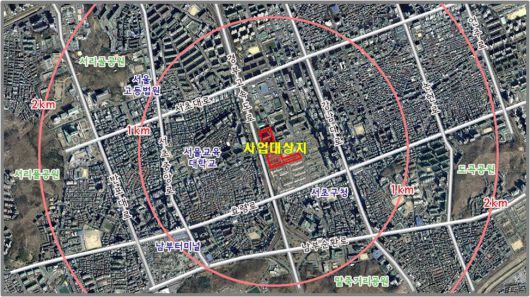 아크로 드 서초(서초신동아아파트 재건축) 위치도.