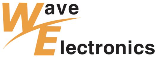 방위산업 수주 증가세가 이어진 18일, 웨이브일렉트로의 로고가 주황색과 검은색 조합으로 강조되어 있다.