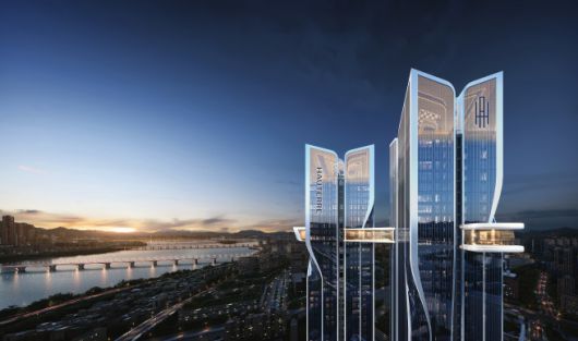 포스코이앤씨가 제안한 용산 정비창전면 제1구역 조감도.