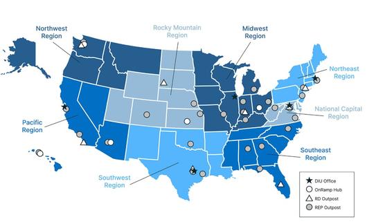 DIU 거점 분포도.