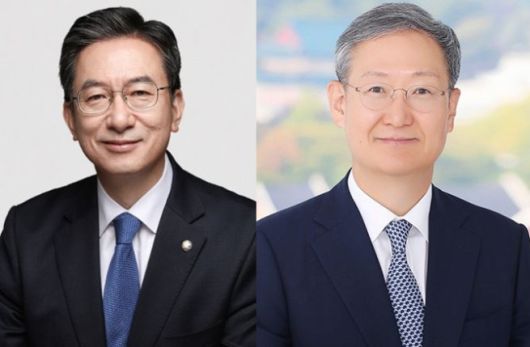 이재명 정부 초대 법무부 장관 후보자로 지명된 정성호 더불어민주당 의원(왼쪽)과  민정수석 비서관으로 지명된 봉욱(60) 김앤장 법률사무소 변호사.