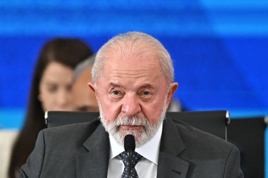 루이스 이나시우 룰라 다 시우바 브라질 대통령이 지난달 13일 브라질리아에서 열린 브라질-카리브 정상회의에서 발언하고 있다.