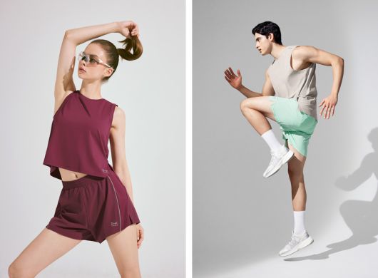 RX 메쉬 믹스 투인원 쇼츠(좌)와 RX 프레시 트리코트 슬리브리스(우)