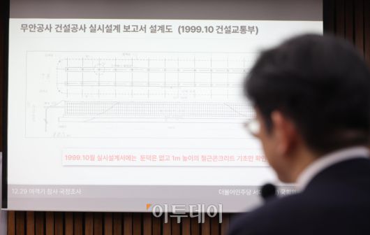 이진철 국토교통부 부산지방항공청장이 15일 서울 여의도 국회에서 열린 ‘12.29 여객기 참사 진상규명을 위한 국정조사특별위원회’ 전체회의에서 의원 질의에 답하고 있다. 이날 여야 의원들은 서울 콘크리트 둔덕이 최초에 누구의 지시로 어떤 이유에서 설치됐는지 집중 추궁했으나, 이 청장은 “부적절했다고 생각한다”면서도 지시자와 설치 사유를 특정할 정확한 기록을 찾지 못했다고 답변했다. 고이란 기자 photoeran@