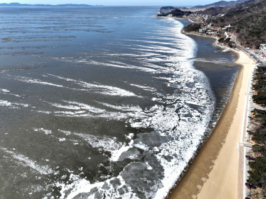 절기상 대한(大寒)이자 서울 아침 최저기온이 영하 13도를 기록하는 등 전국에 한파특보가 내려진 20일 인천 강화군 동막해변이 얼어붙어 있다. 신태현 기자 holjjak@
