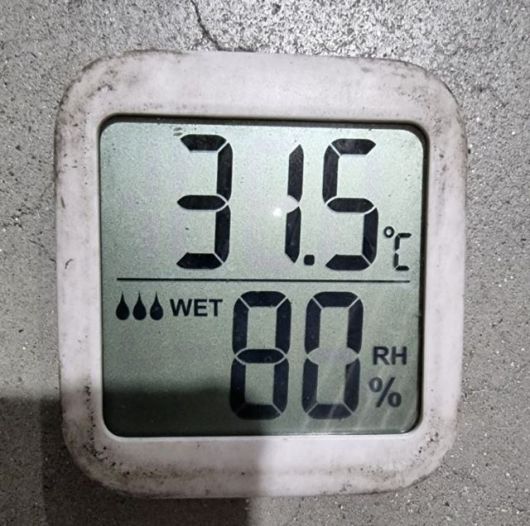 ▲7월7일 인천4센터 4층 온,습도 ⓒ민주노총 공공운수노조