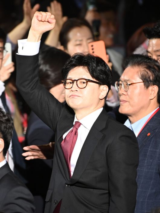 ▲국민의힘 한동훈 대선 경선 후보가 지난 3일 경기 고양시 킨텍스에서 열린 국민의힘 최종 대선 후보 선출을 위한 전당대회에 입장하고 있다. ⓒ연합뉴스