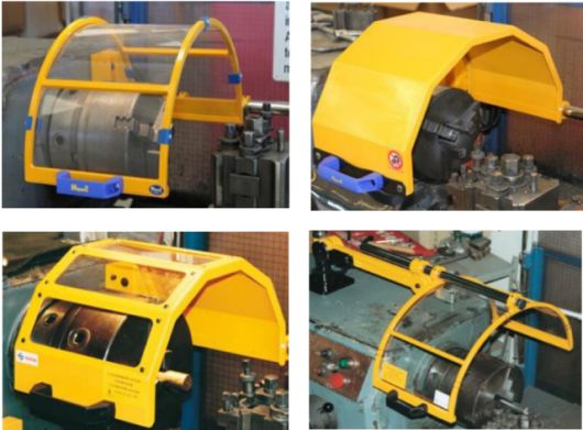 ▲선반 기계 안전 덮개 사례. ⓒNIOSH