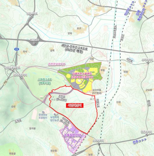 ▲김제 지평선 제2일반산업단지 조성 예정지 위치도. ⓒ전북특별자치도