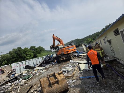 ▲호남고속철도 2단계 공사현장 외국인 숙소 ⓒ청계의용소방대