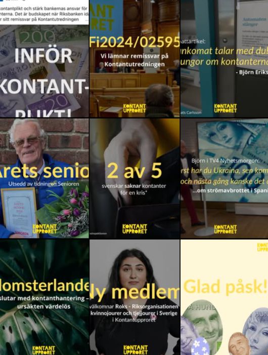 ▲스웨덴 시민단체 '현금 반란(kontantupproret·cash Uprising)'의 활동 사진. ⓒ현금반란인스타그램.