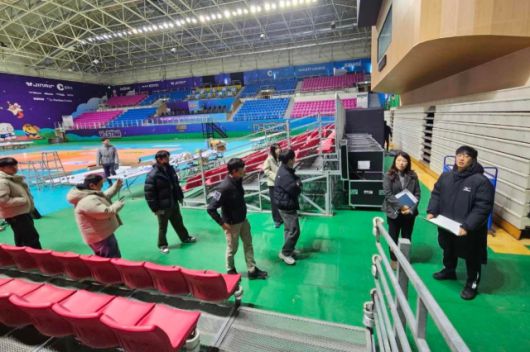 ▲V-리그 올스타전 안전점검. ⓒ춘천시