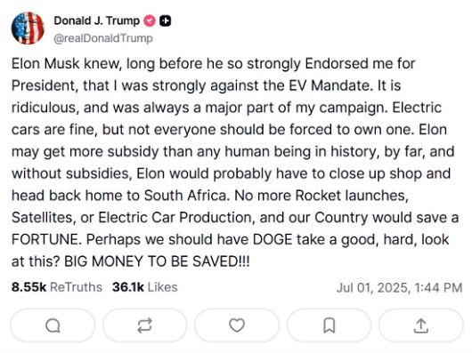 [사진: 트루스소셜(Truth Social)]