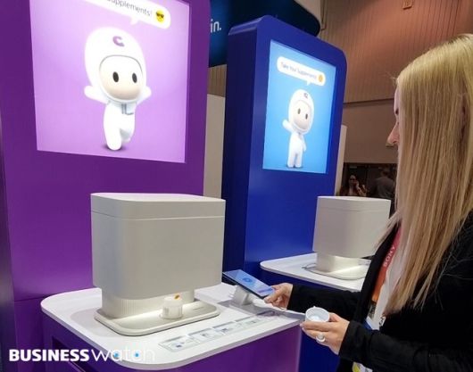 롯데헬스케어의 건강관리 플랫폼 '캐즐'의 영양제 디스펜서. /사진=권미란