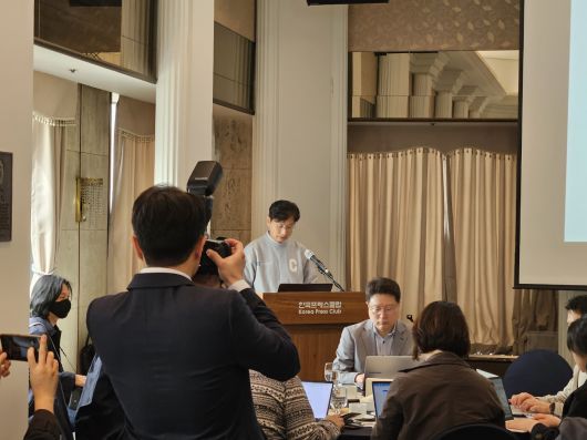 남경호 자이가이스트 대표가 사업을 소개하고 있다 / 사진=이하은기자