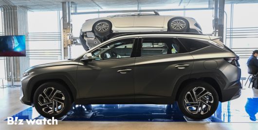 현대자동차가 강남구 현대모터스튜디오서울에서 상품 경쟁력을 강화한 대표 준중형 SUV '더 뉴 투싼'을  출시했다. /사진=이명근 기자 qwe123@