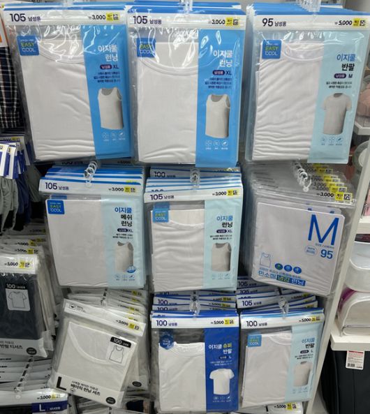 한 다이소 매장의 이지쿨 제품 매대/사진=김아름 기자 armijjang@