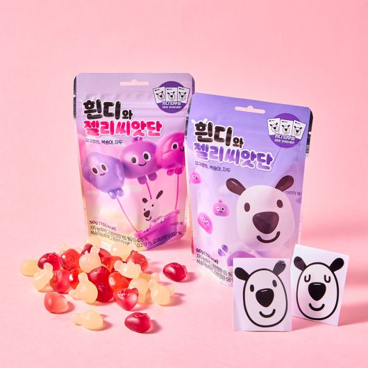 현대백화점 캐릭터 '흰디'와 젤리씨앗단 젤리 상품 / 사진=현대백화점