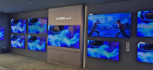 LG전자 플래그십 D5에 전시된 LG전자 OLED TV. /사진=이경남 기자