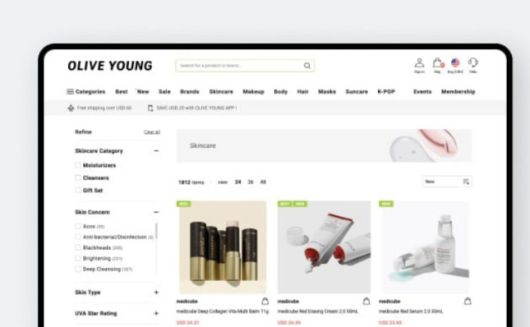 올리브영 글로벌몰/사진=올리브영 글로벌몰 홈페이지